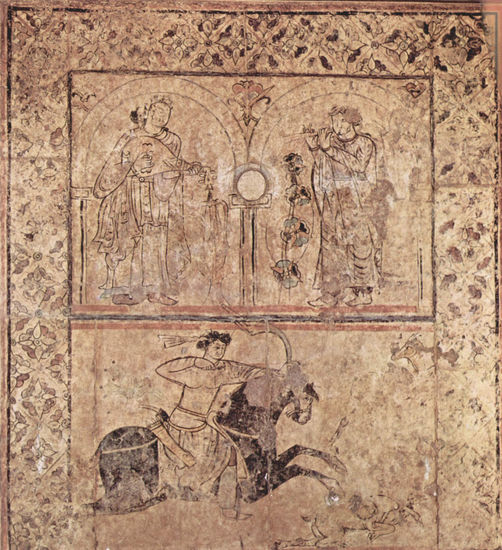 Fresco de suelo de Qasr al-Hayr al-Gharbî, Siria, escena 