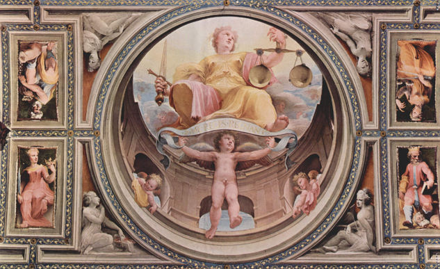 Ciclo de frescos alegóricos (Virtudes políticas) del Palazzo Pubblico en Siena, escena 