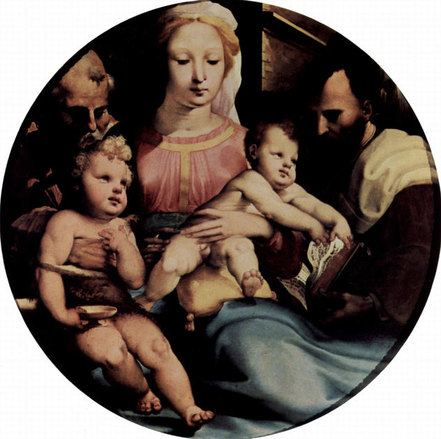 The Holy Family with Saint John the Baptist and a Donor, Tondo
