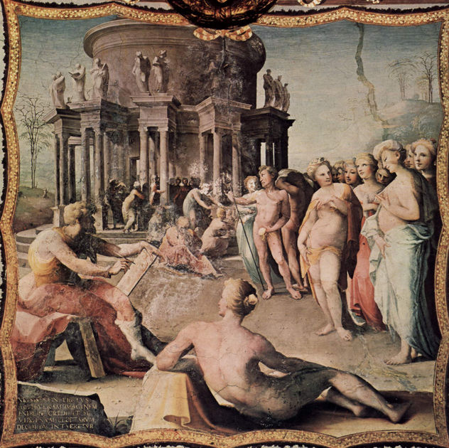 Ciclo de frescos en el antiguo Palazzo Bindi Segardi, escena