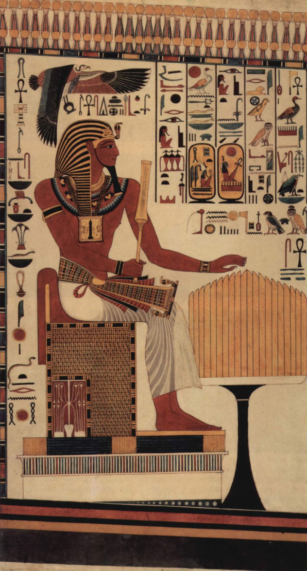 Copia de un mural de la tumba de Seti I.