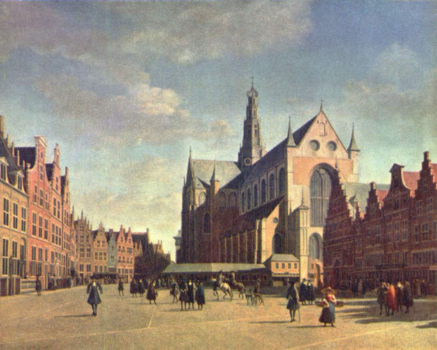 El Grote Markt con St. Bravo en Haarlem 