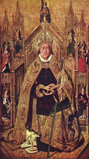 Throning Saint Dominic with the 7 Cardinal Virtues 