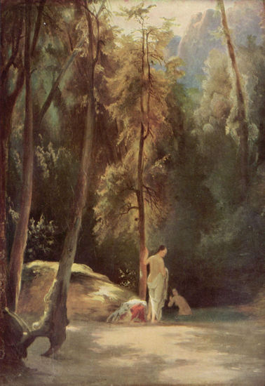 Bañistas en el parque de Terni (Bañistas mujeres en el bosque) 