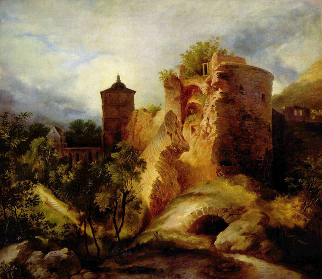 The blown tower of Heidelberg Castle 