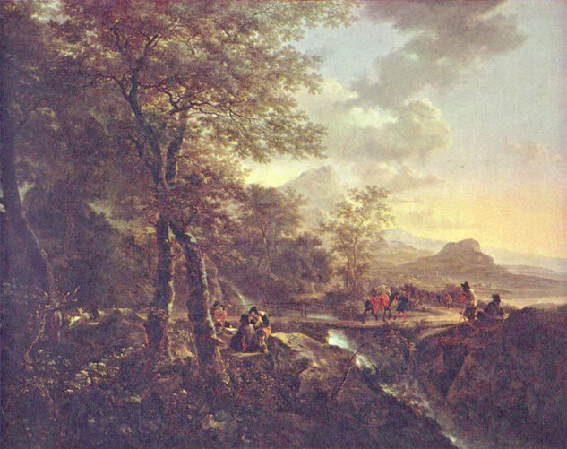 Italian Landscape with Painters 