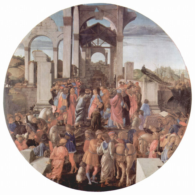 La adoración de los Reyes Magos (London), tondo