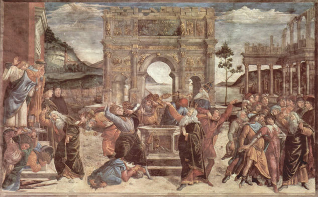 Frescos in the Sistine Chapel of Rome, scene 