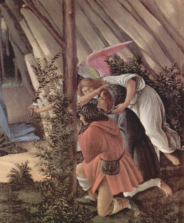El nacimiento de Cristo (Nacimiento místico), detalle