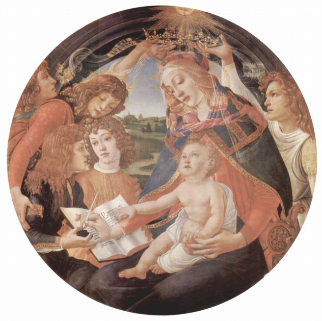 Virgin of the Magnificat, scene