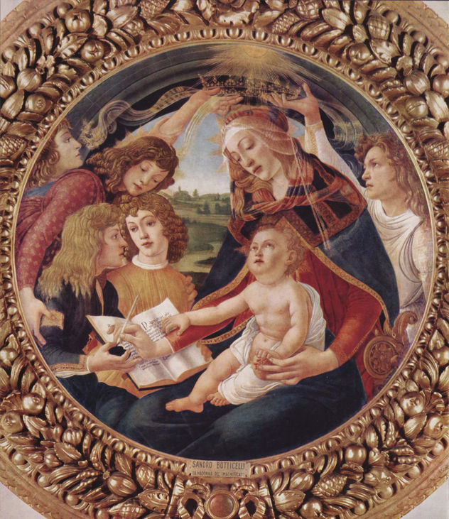 Virgin of the Magnificat, scene
