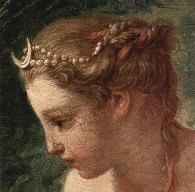 Diana en el baño, detalle