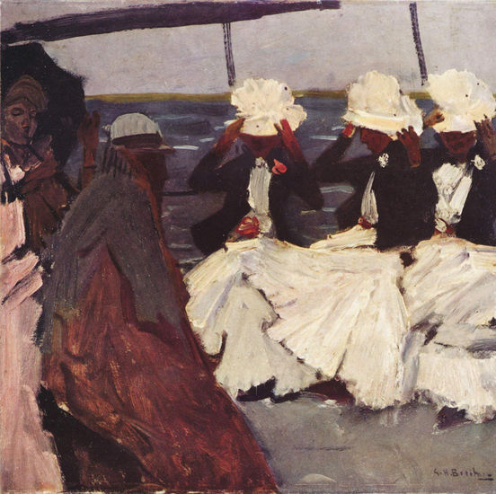 Promenade Deck with Three Ladies 