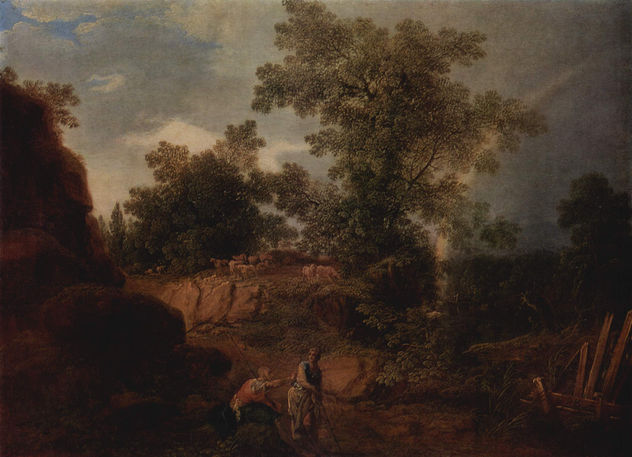 Paisaje con arcoíris