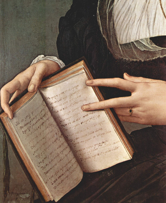 Portrait of Laura Battiferri, Detail