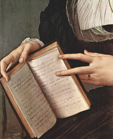 Porträt der Laura Battiferri, Detail 