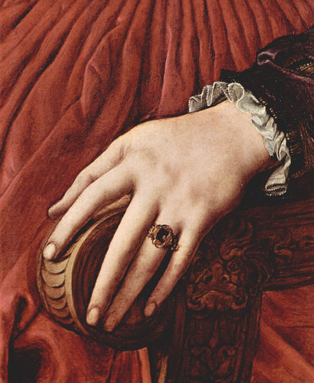 Porträt der Lucrezia Panciatichi, Detail 