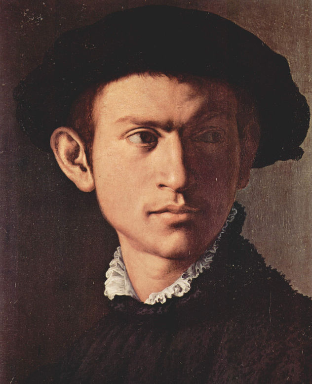 Porträt eines jungen Mannes mit Laute, Detail