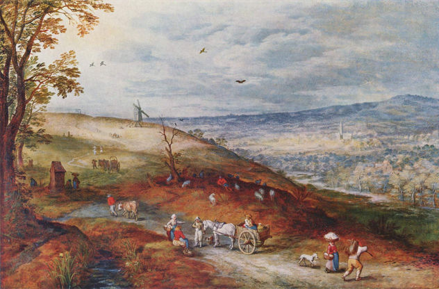 Paisaje con molino de viento