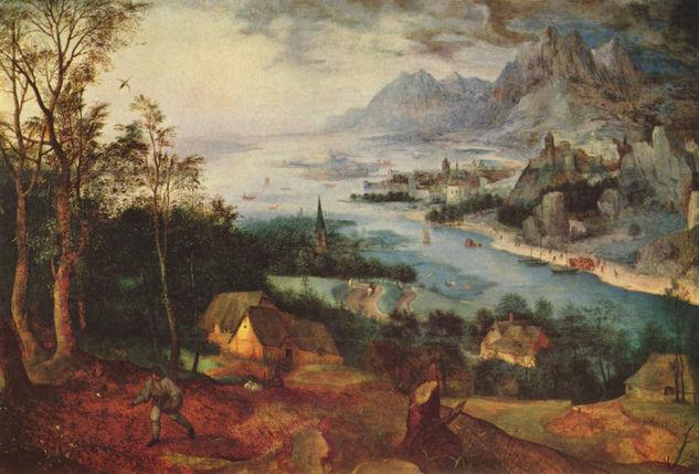 River Landscape with a Peasant Sowing 