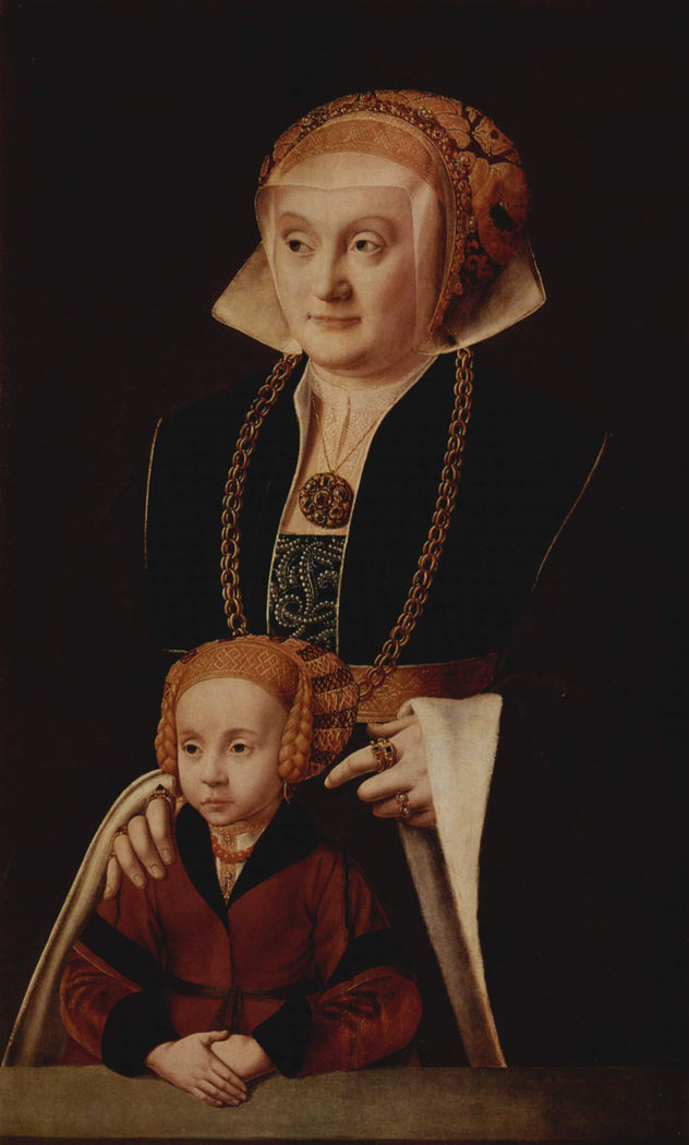 Porträt einer Dame mit Tochter