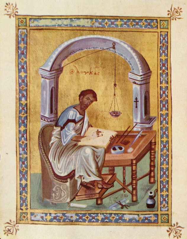 El evangelista Lucas leyendo