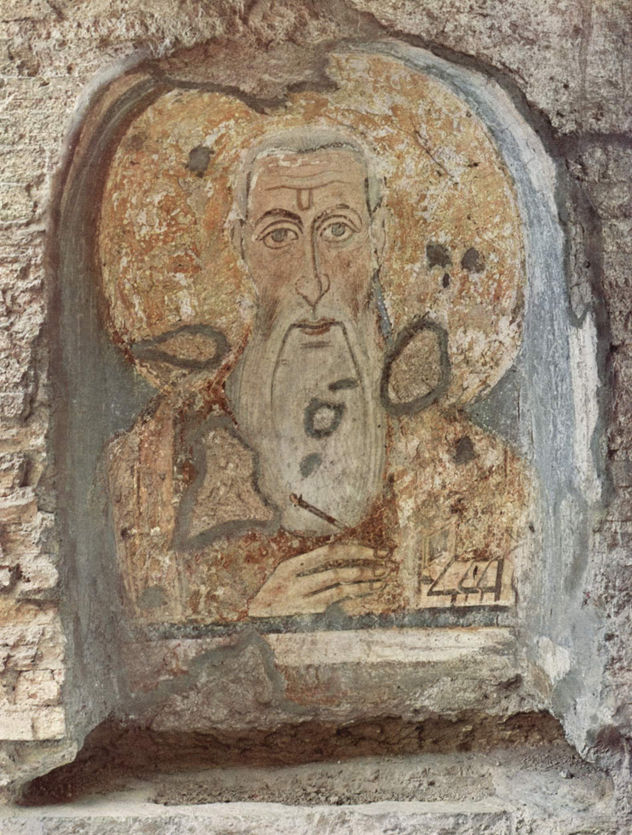 Fresco en la nave central de Santa Maria Antiqua, escena