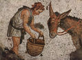 Mosaico de suelo, escena