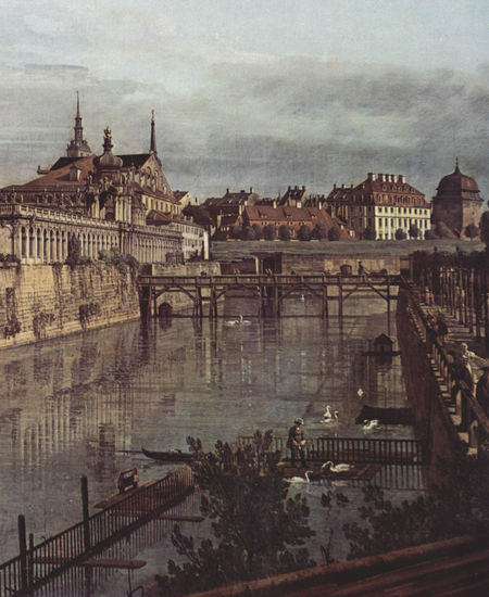 View of Dresden, The Old Moat of the Zwinger, Seen from the Orangery towards the City, Detail 