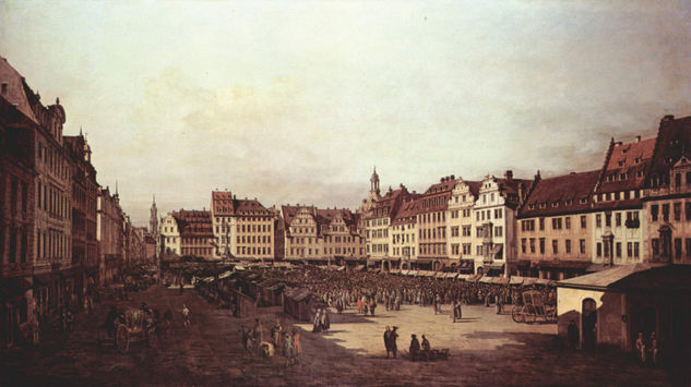 Ansicht von Dresden, Der Altmarkt von der Seegasse aus 