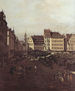 Ansicht von Dresden, Der Altmarkt von der Seegasse aus, Detail