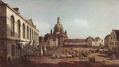 View of Dresden, The Neumarkt in Dresden from the Jewish Cemetery, with the Church of Our Lady and the Old City Guard.