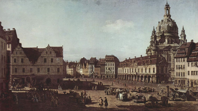 Ansicht von Dresden, Der Neumarkt von der Moritzstraße aus 