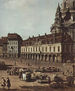 Ansicht von Dresden, Der Neumarkt von der Moritzstraße aus, Detail