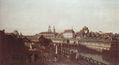 View of Dresden, The fortification works in Dresden, Moat of the fortress with bridge between the Wilschen Gate and the Post Column.