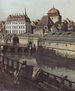 Vista de Dresde, Las obras de fortificación en Dresde, Foso de la fortaleza con puente entre la Puerta Wilschen y la Columna de la Posta, Detalle