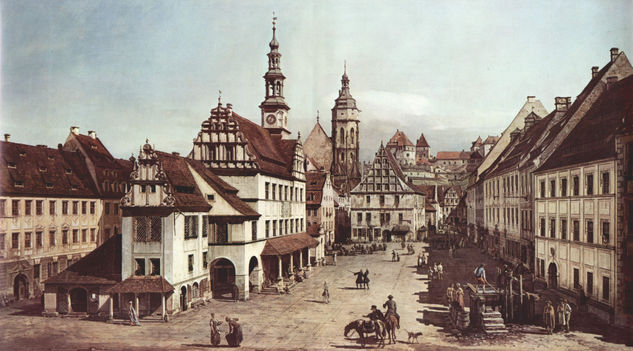 View of Pirna, The Marketplace of Pirna 