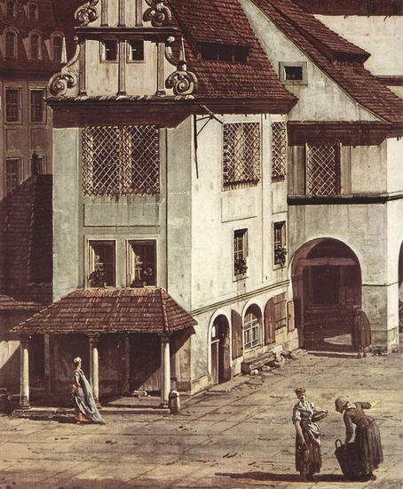 Ansicht von Pirna, Der Marktplatz von Pirna, Detail 