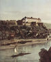 Ansicht von Pirna, Pirna desde los viñedos de Prosta, con la fortaleza Sonnenstein, detalle.