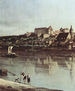 View of Pirna, Pirna from Kopitz, with Sonnenstein Fortress, Detail