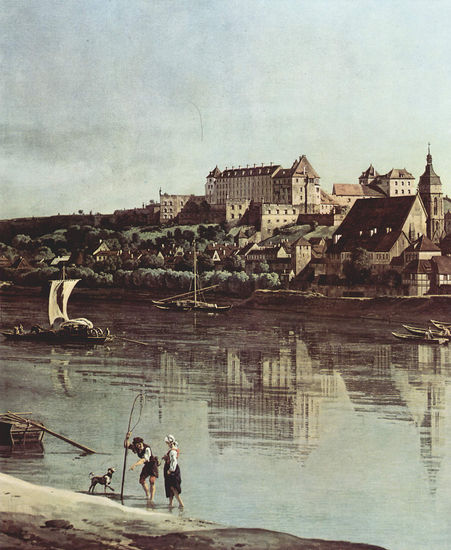 View of Pirna, Pirna from Kopitz, with Sonnenstein Fortress, Detail 