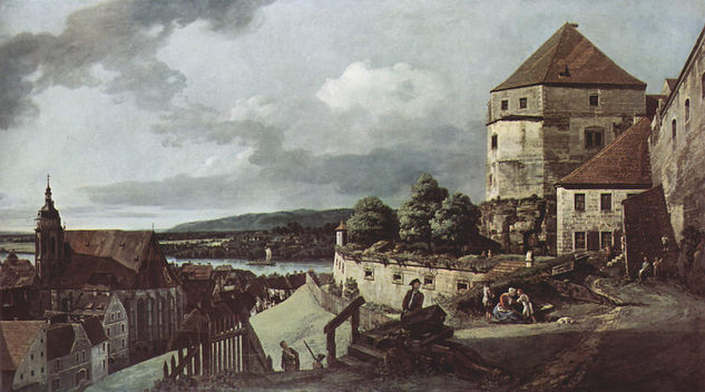 Ansicht von Pirna, Pirna, von der Festung Sonnenstein aus gesehen 