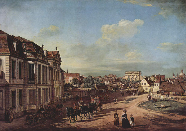 View of Warsaw, Lubomirski Castle and the Iron Gate, Gate Square, seen from the west.