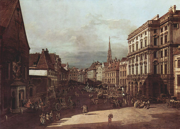 Ansicht von Wien, Mehlmarkt von Südwest Richtung Nordost gesehen