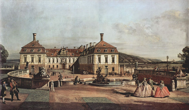 View of Vienna, castle, honor courtyard with main view of the castle. 