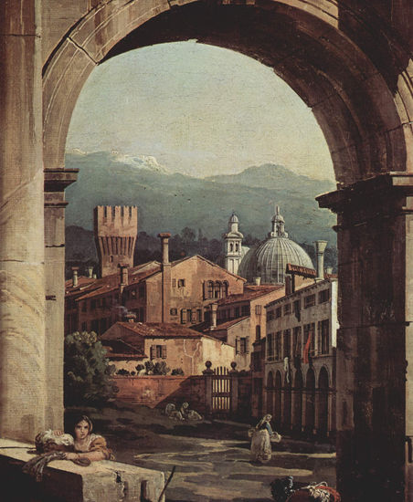 Capriccio Romano, puerta de la ciudad y torre de defensa, detalle 