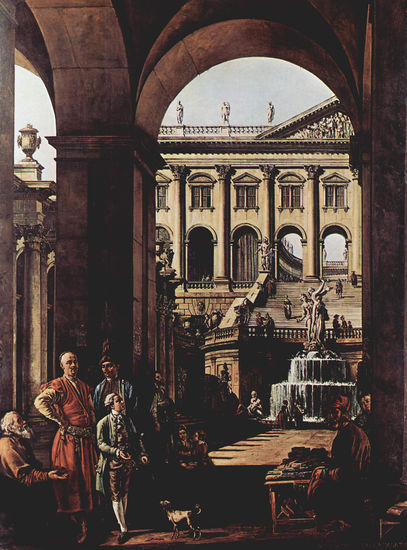 Capriccio, Schloßtor, Loggia y gran fuente en Vojoda Potocki 