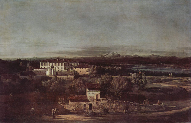 El pueblo de Gazzada, vista desde el sureste de la Villa Melzi d'Eril.