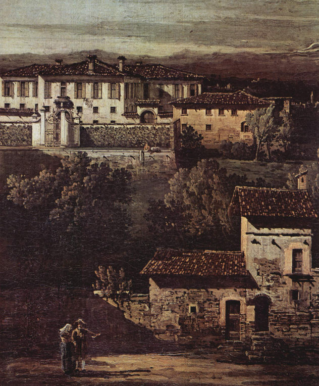 El pueblo de Gazzada, vista desde el sureste de la Villa Melzi d'Eril, detalle