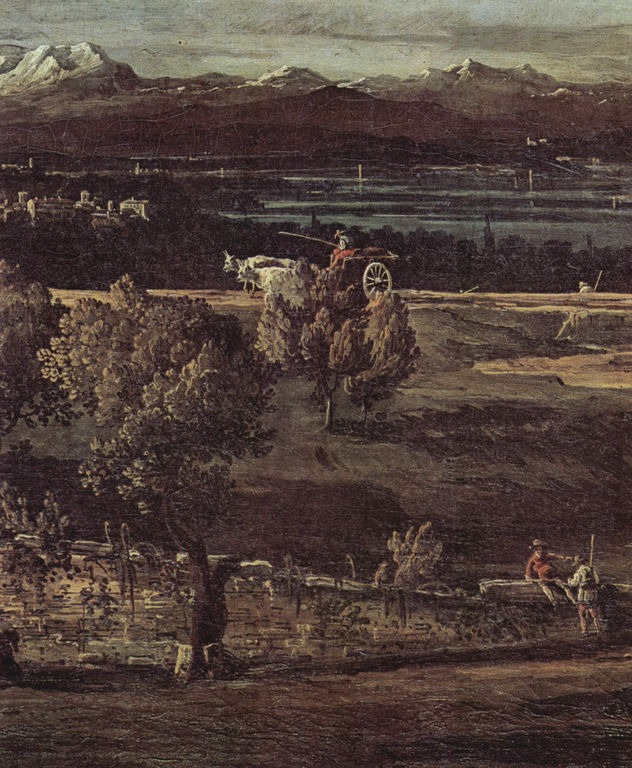 El pueblo de Gazzada, vista desde el sureste de la Villa Melzi d'Eril, detalle